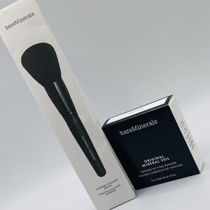 bareMinerals Original Pressed Mineral Veil Translucent with Finisher Brush New